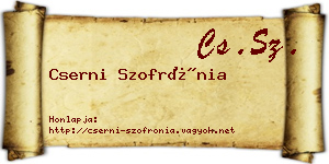Cserni Szofrónia névjegykártya